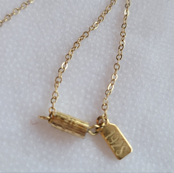 Vintage 1928 Gold Enamel Floral Pendant Necklace - Picture 5 of 11